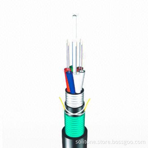Outdoor Fiber-optic Cable, Stranded Loose Tube, Non-metallic Strength Member Armored Cable